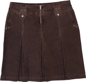 00s Brown Pleated Mini Skirt