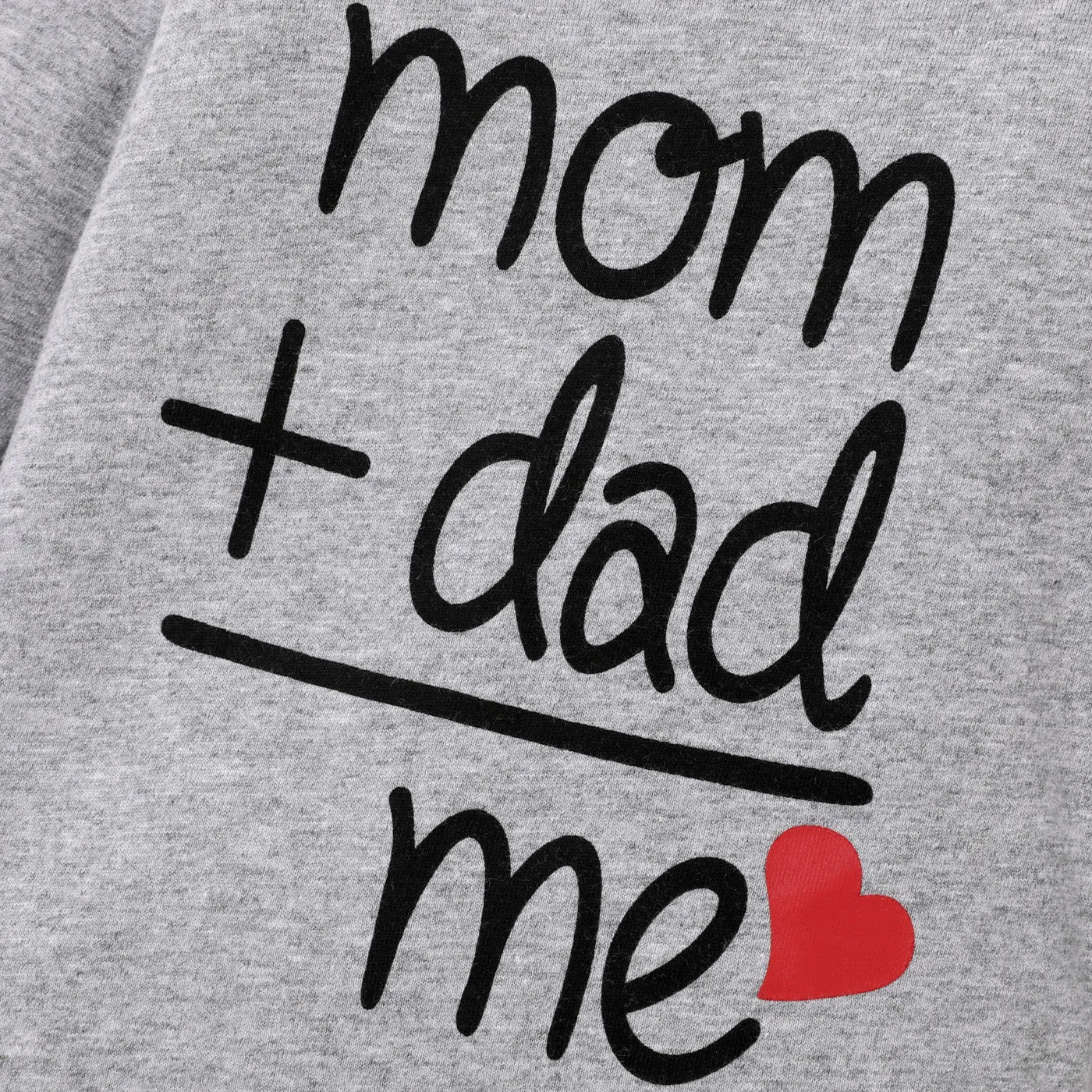 100% Cotton Letter and Heart Print Long-sleeve Gery Baby Jumpsuit