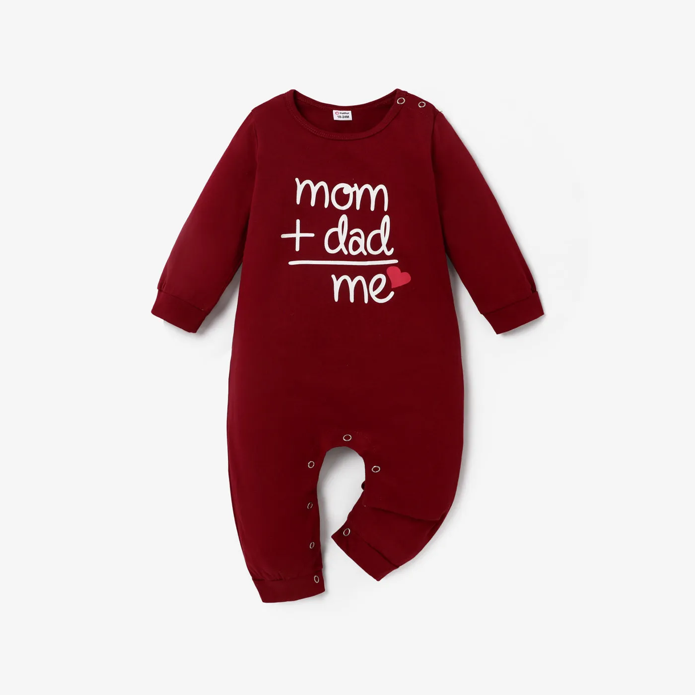 100% Cotton Letter and Heart Print Long-sleeve Gery Baby Jumpsuit