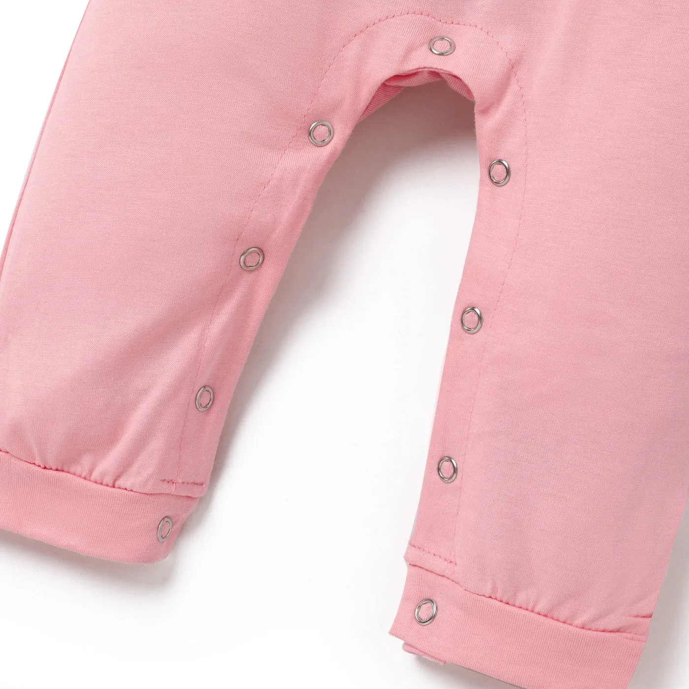 100% Cotton Letter and Heart Print Long-sleeve Gery Baby Jumpsuit