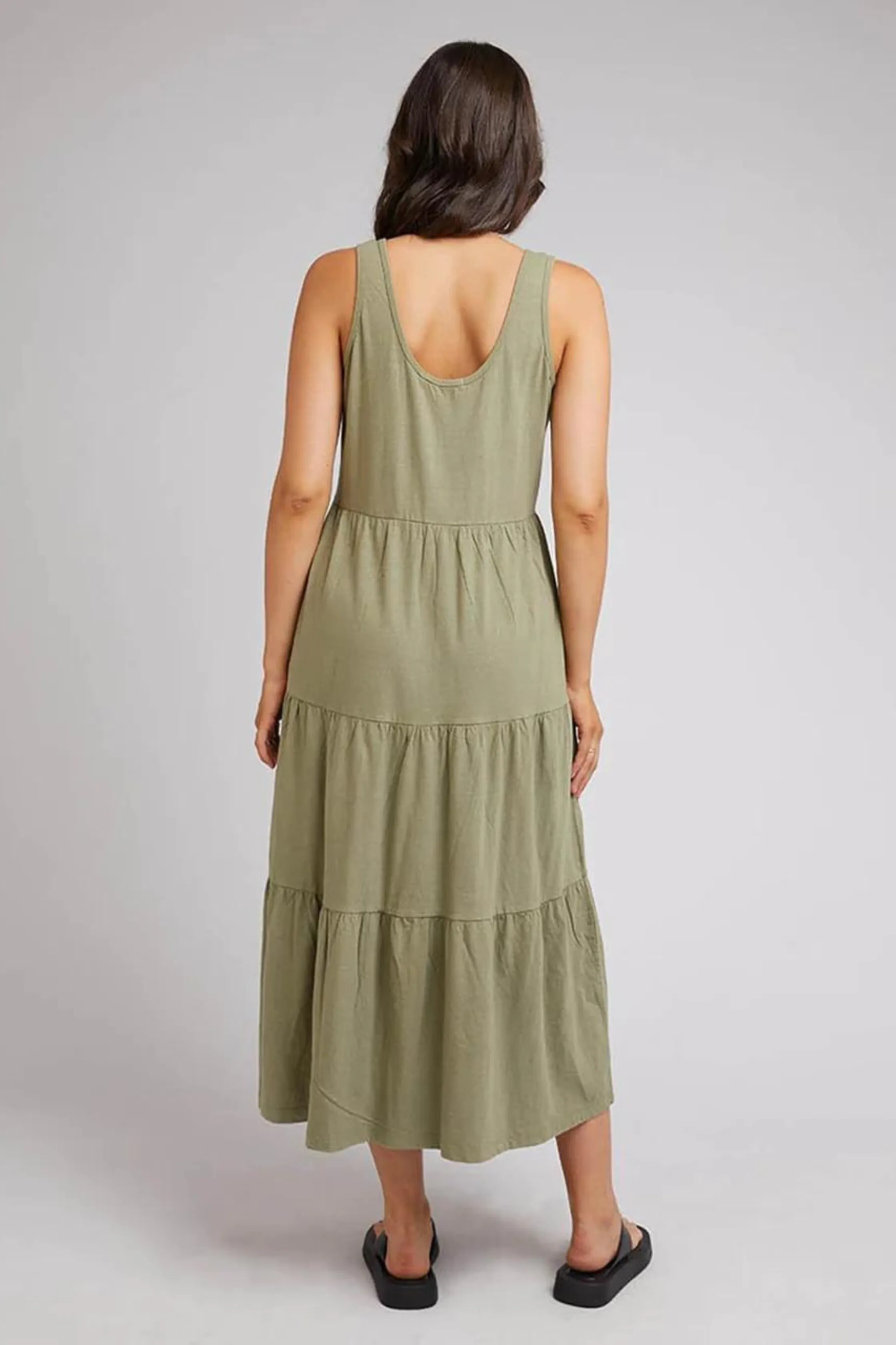 AAE LINEN MIDI DRESS - Khaki
