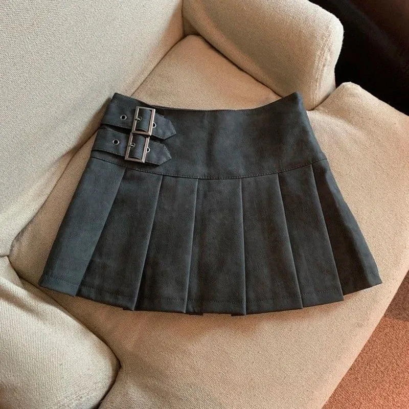 Alr™ Women's High-Waist Pleated Leather Mini Skirt