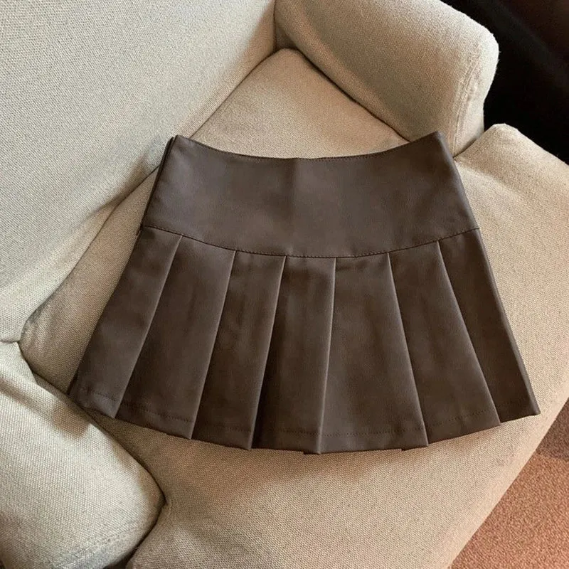 Alr™ Women's High-Waist Pleated Leather Mini Skirt