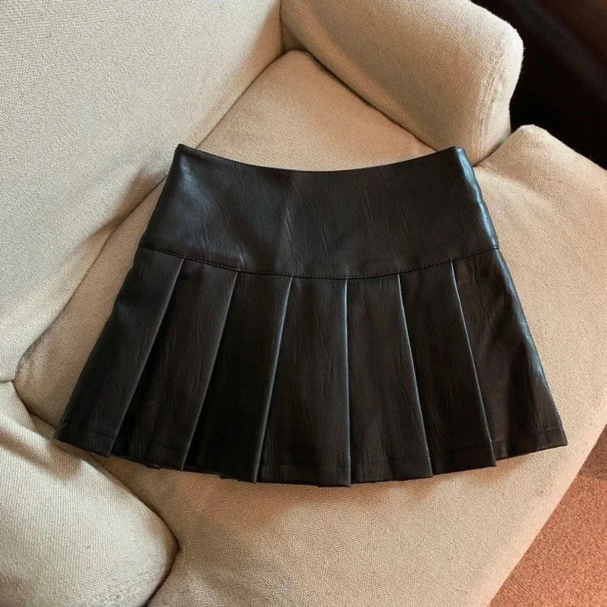 Alr™ Women's High-Waist Pleated Leather Mini Skirt
