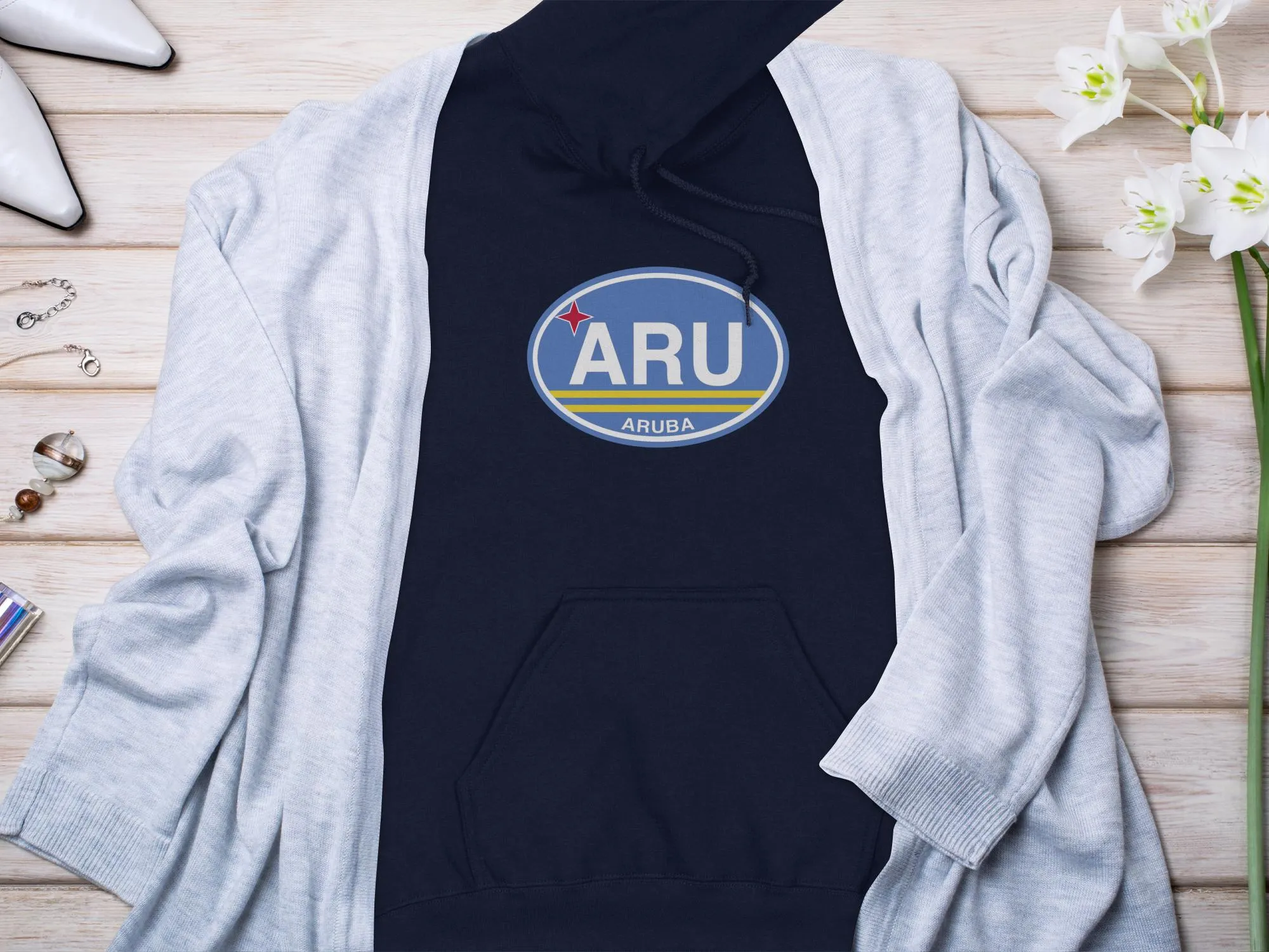 Aruba Vacation Flag Hoodie for Island Adventure Lovers