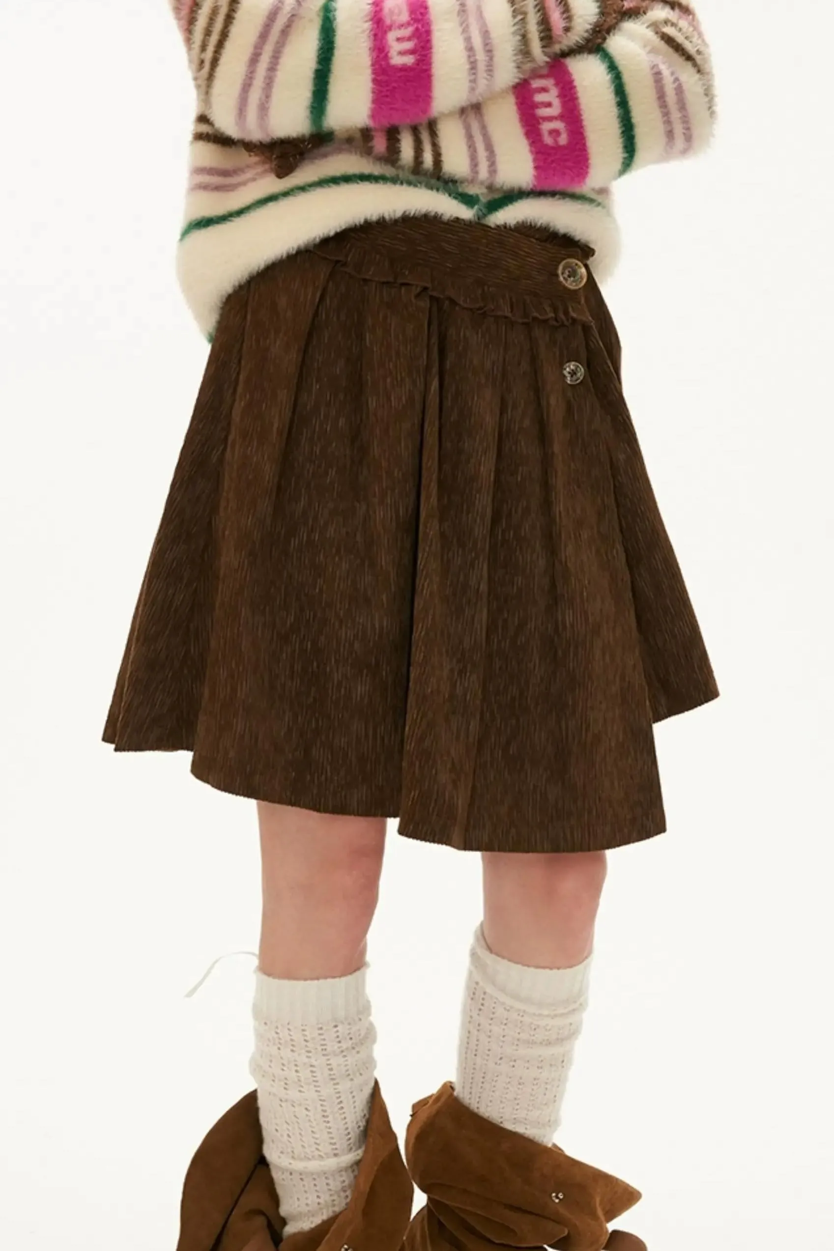 Autumn Temperament Pleated Skirt