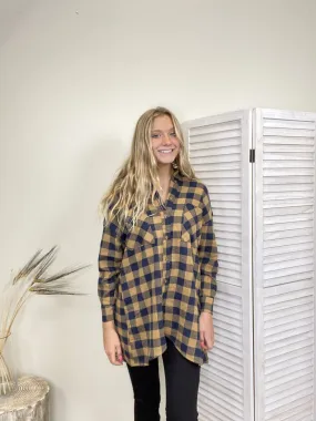 Back Home Long Sleeve Shirt Dress * Final Sale*