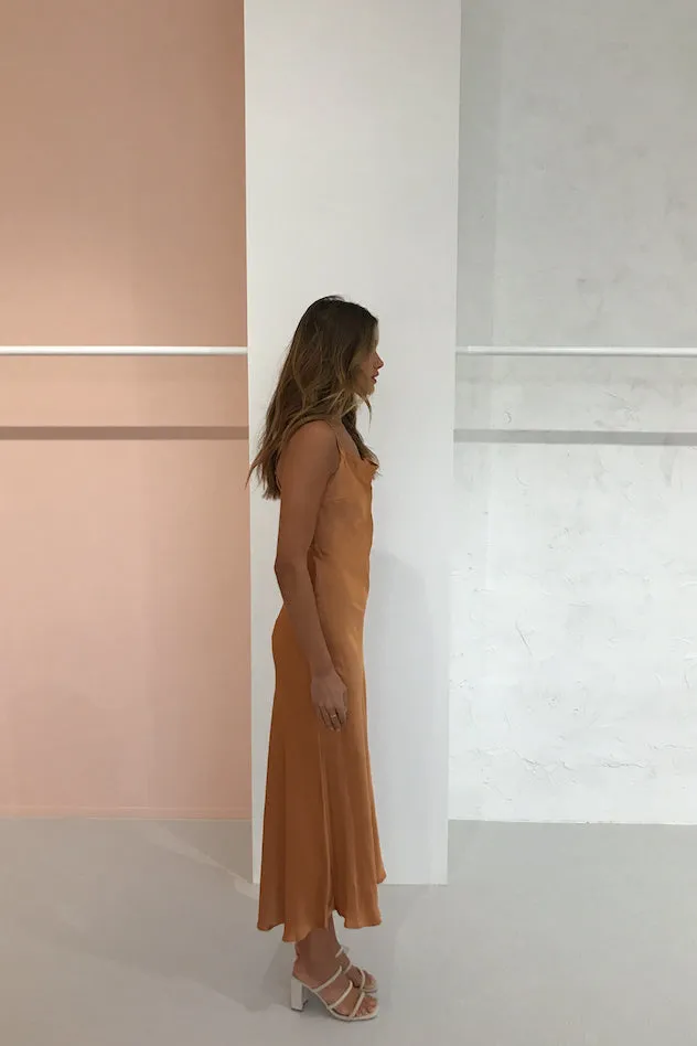 Bec and Bridge Lani Midi Dress in Caramel