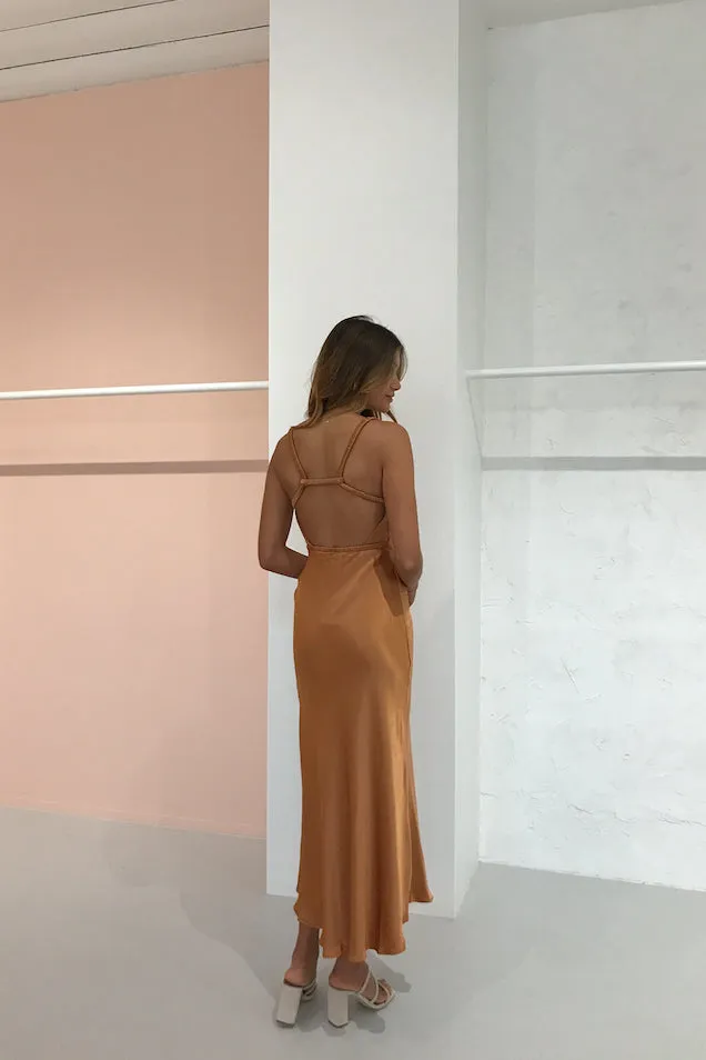 Bec and Bridge Lani Midi Dress in Caramel