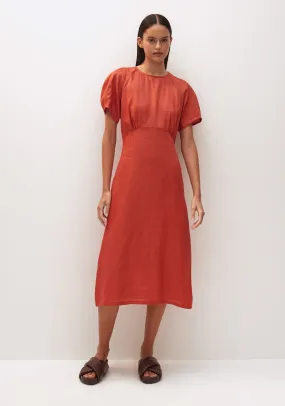 Benita Linen Dress_Paprika