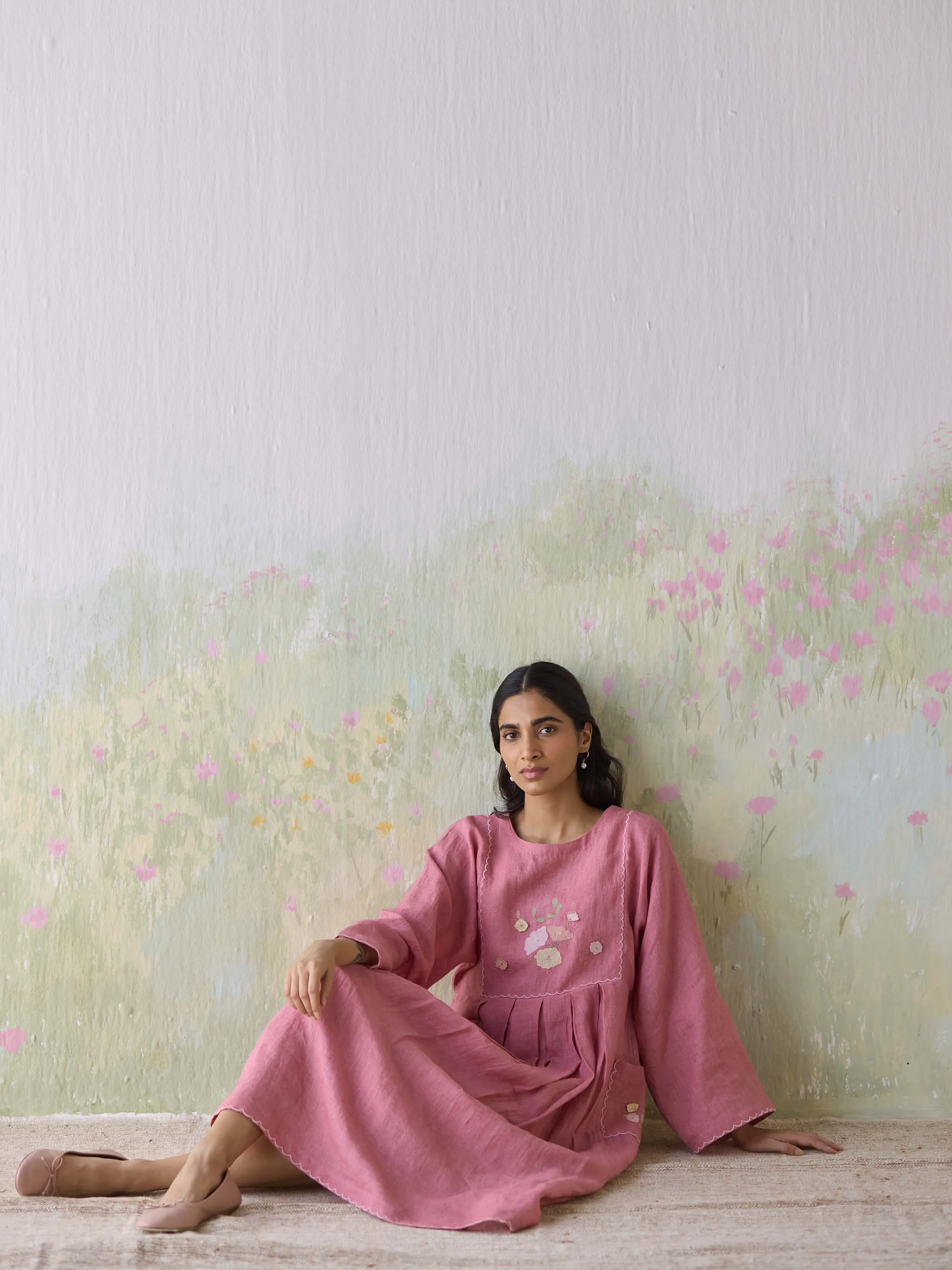 Berry Pickings Kaftan Midi Dress