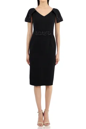 Black Sequin Midi Dress