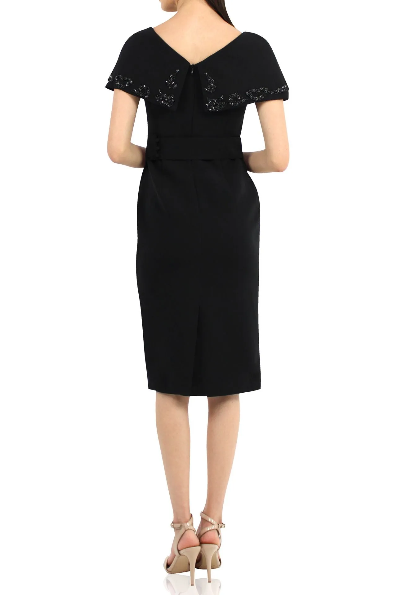 Black Sequin Midi Dress