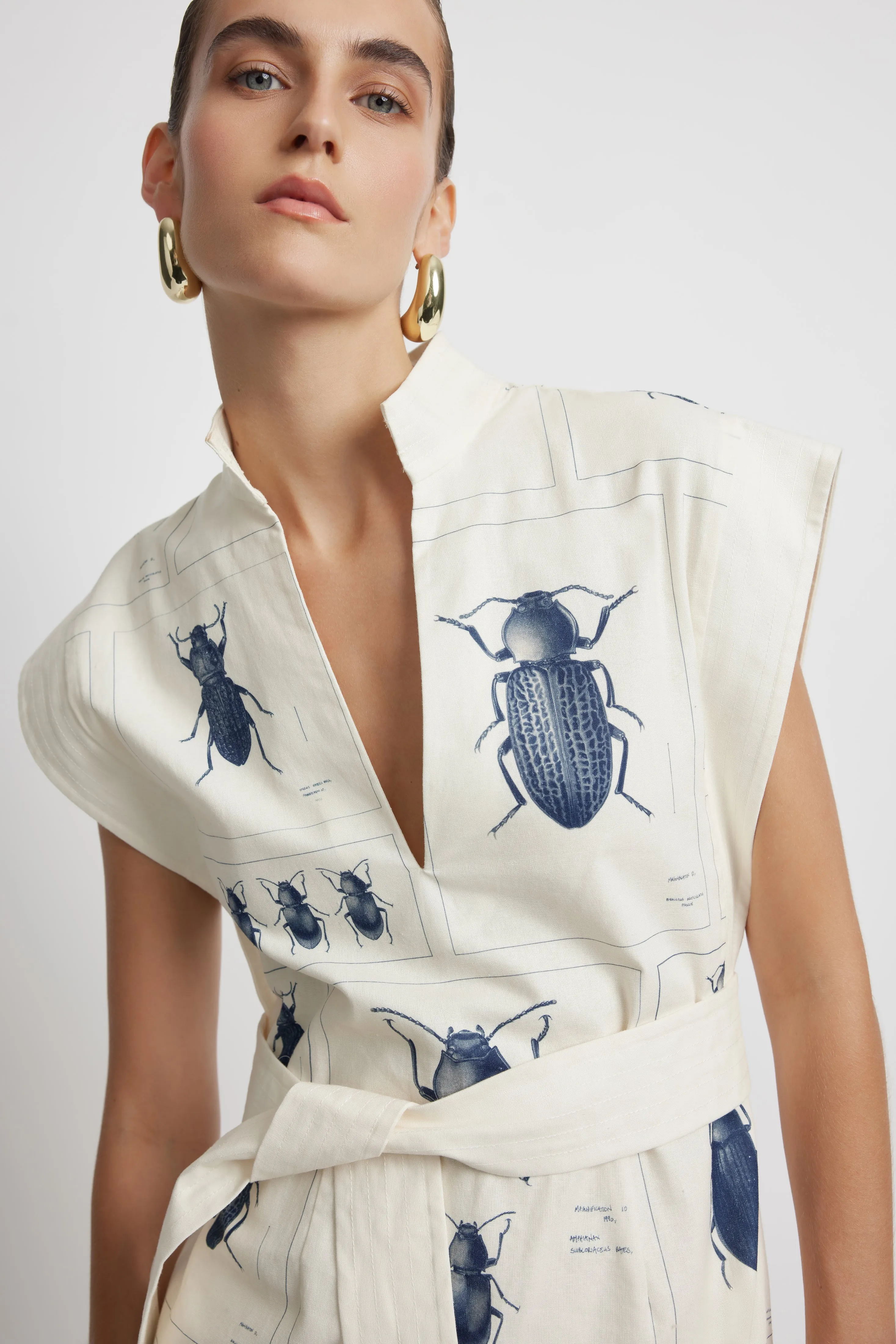 Bowshall Column Dress - Beetle Print