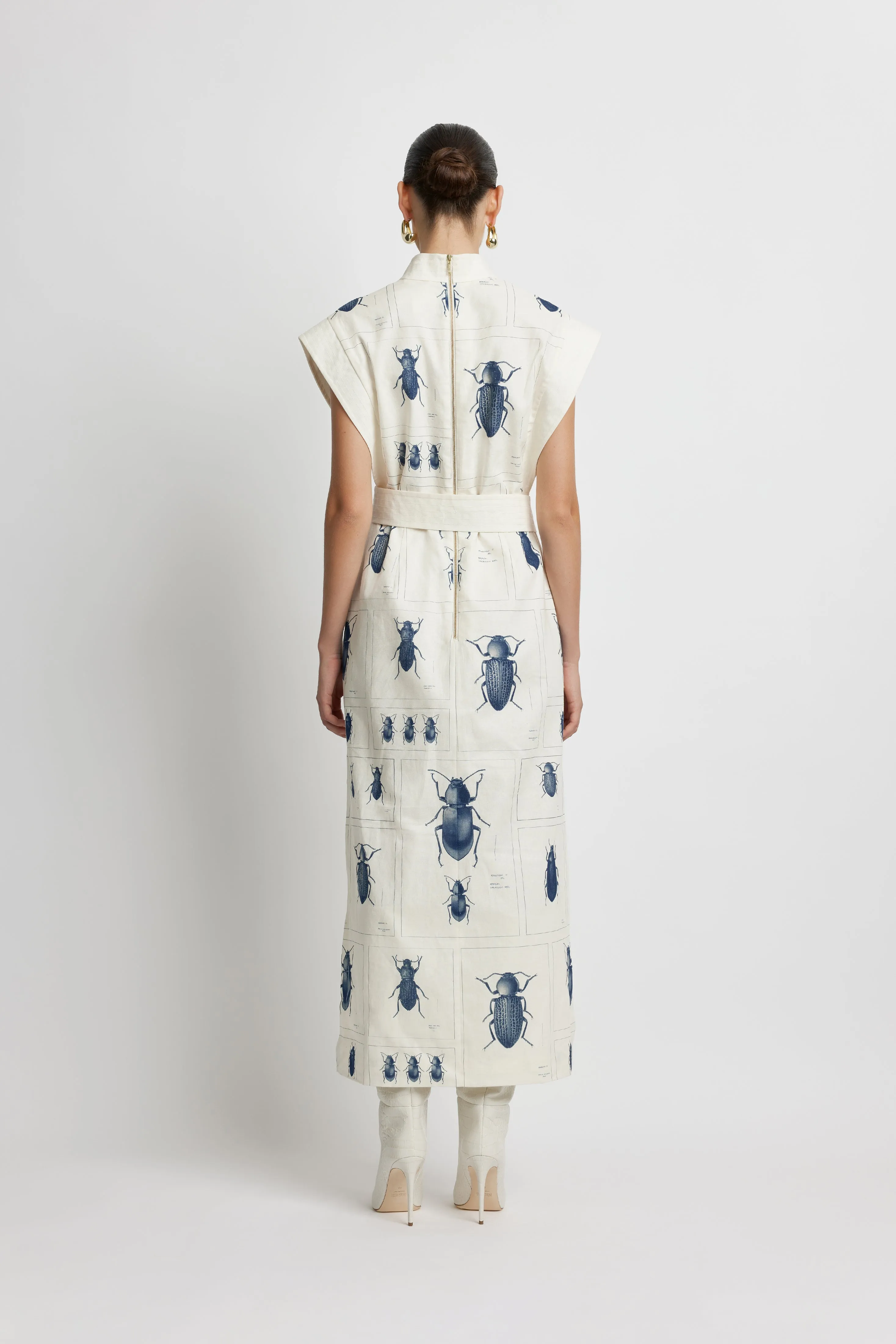 Bowshall Column Dress - Beetle Print