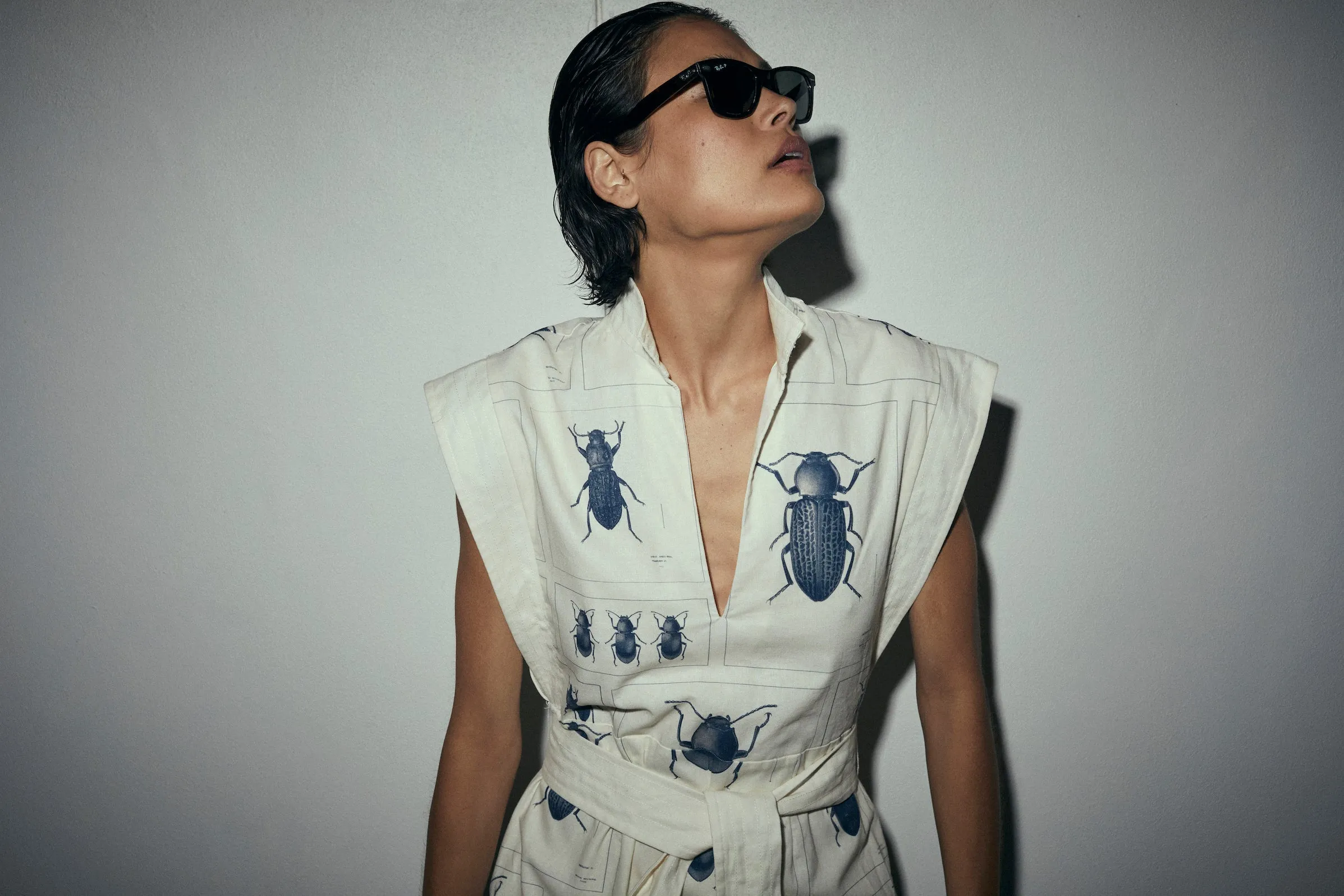 Bowshall Column Dress - Beetle Print