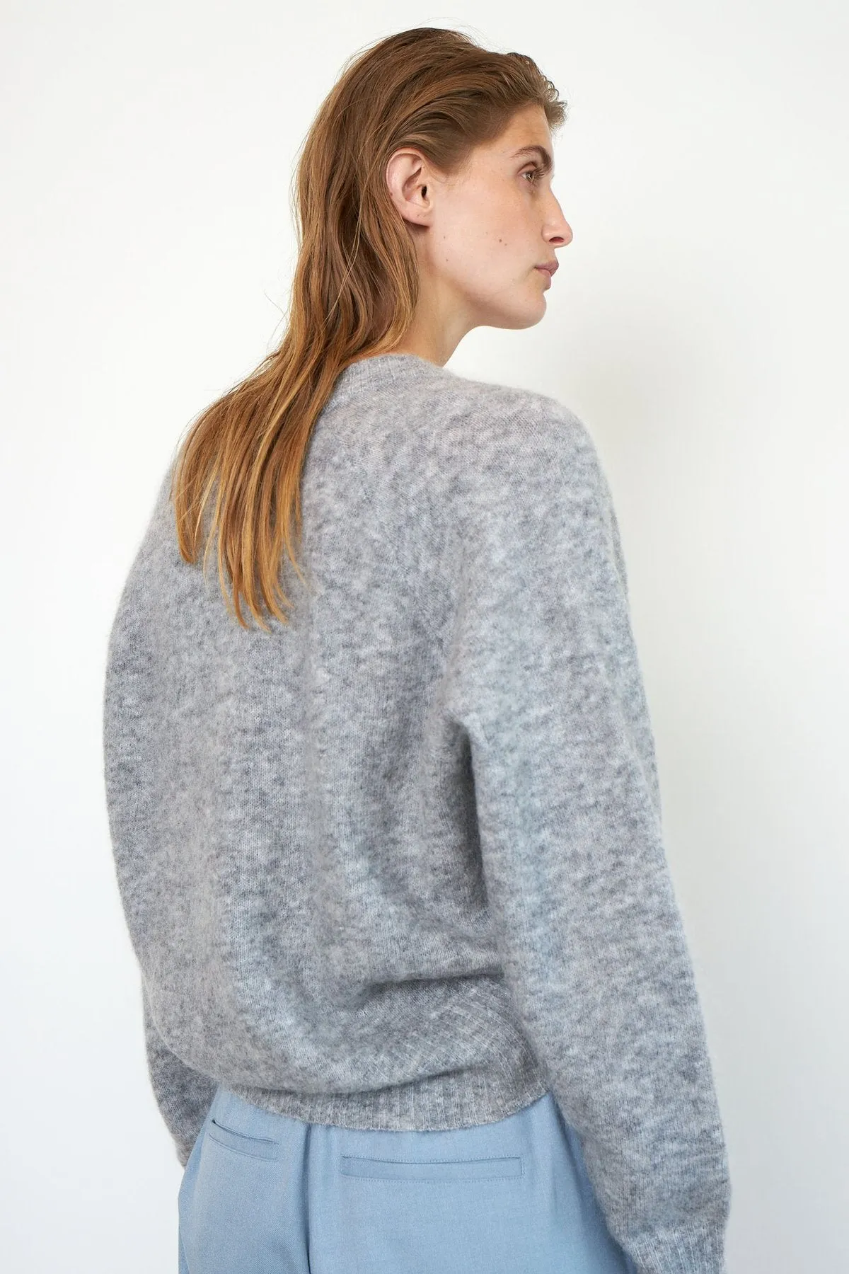 Brook Knit Boxy Cardigan - Grey Melange