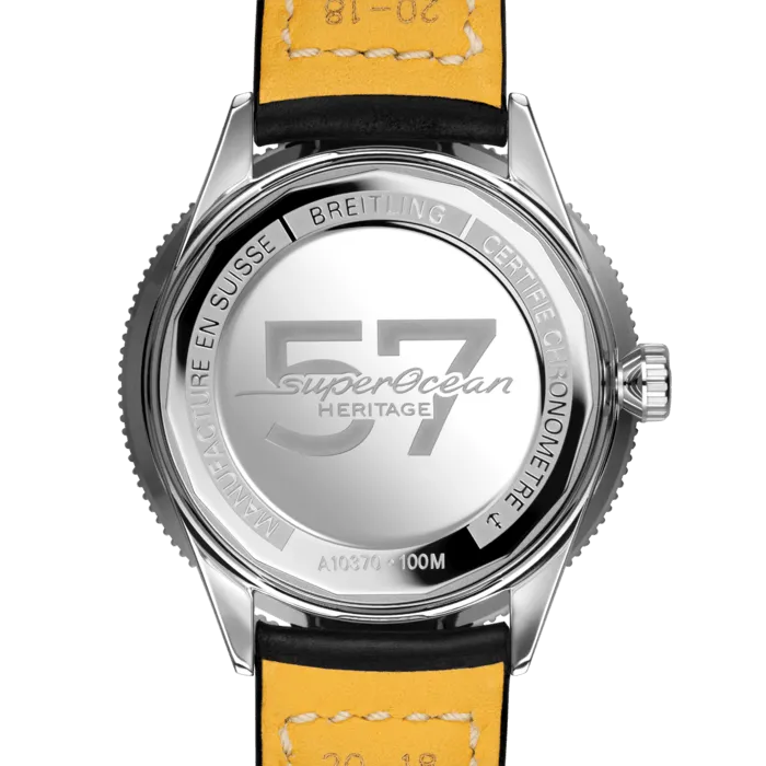 BRT Watch Superocean Heritage 57 Black Leather Folding Clasp