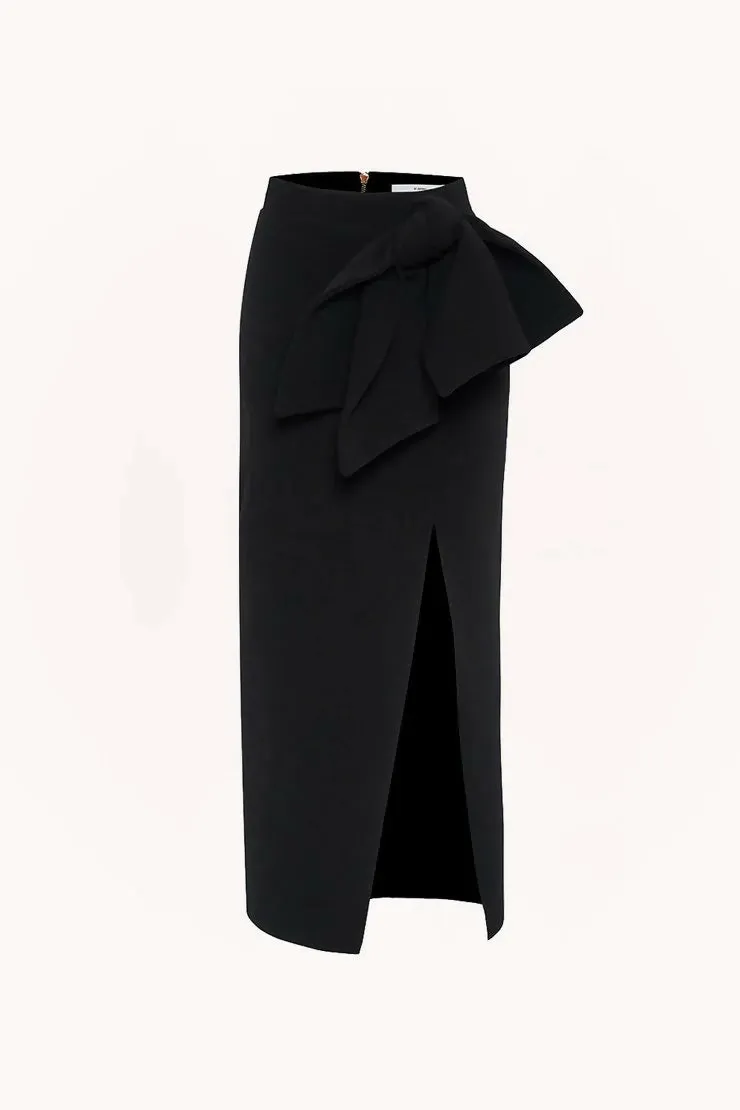 By Johnny Betina Bow Split Skirt Black Size 12