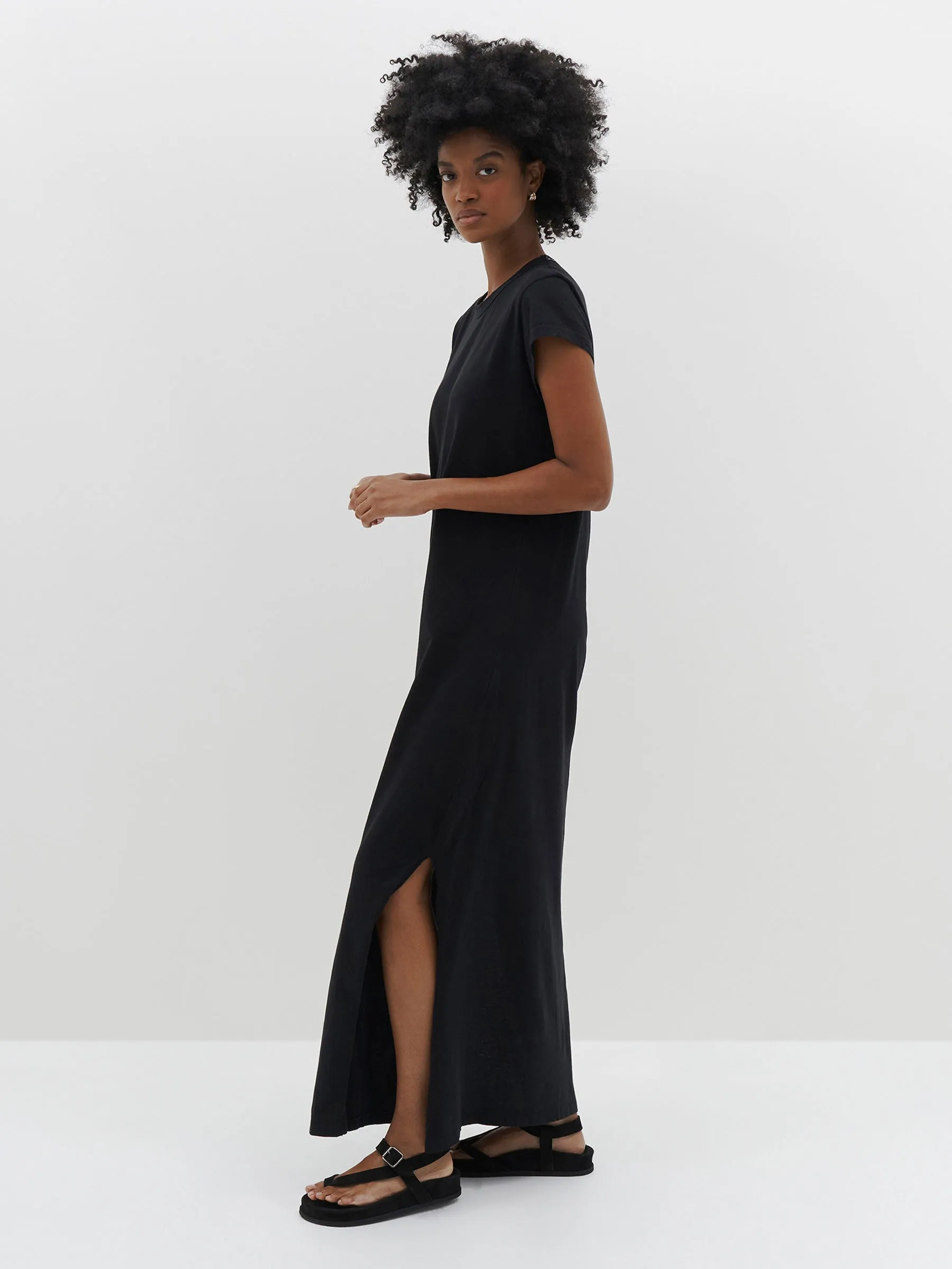 cap sleeve longerline dress