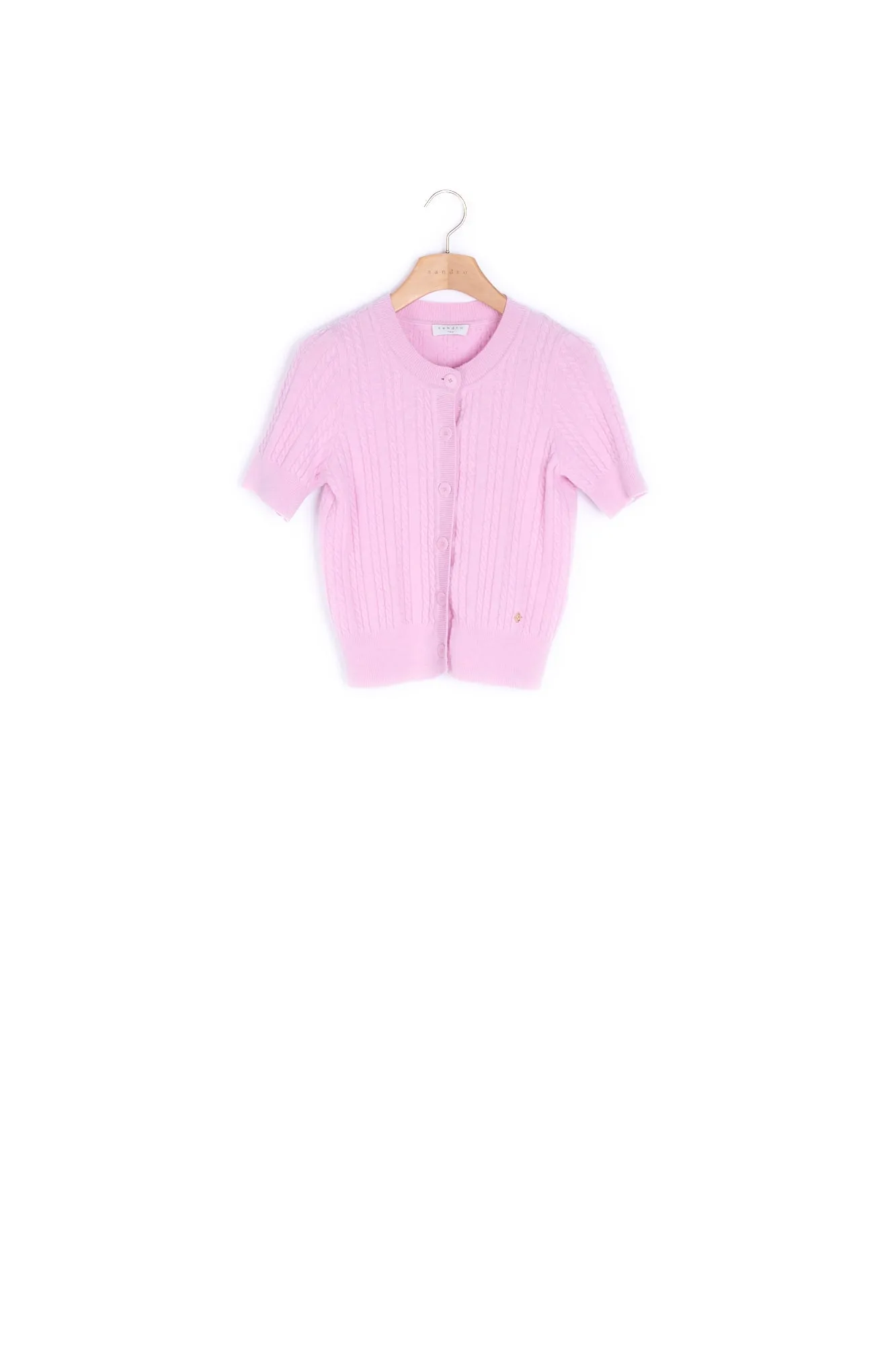 Cardigan à torsades en laine