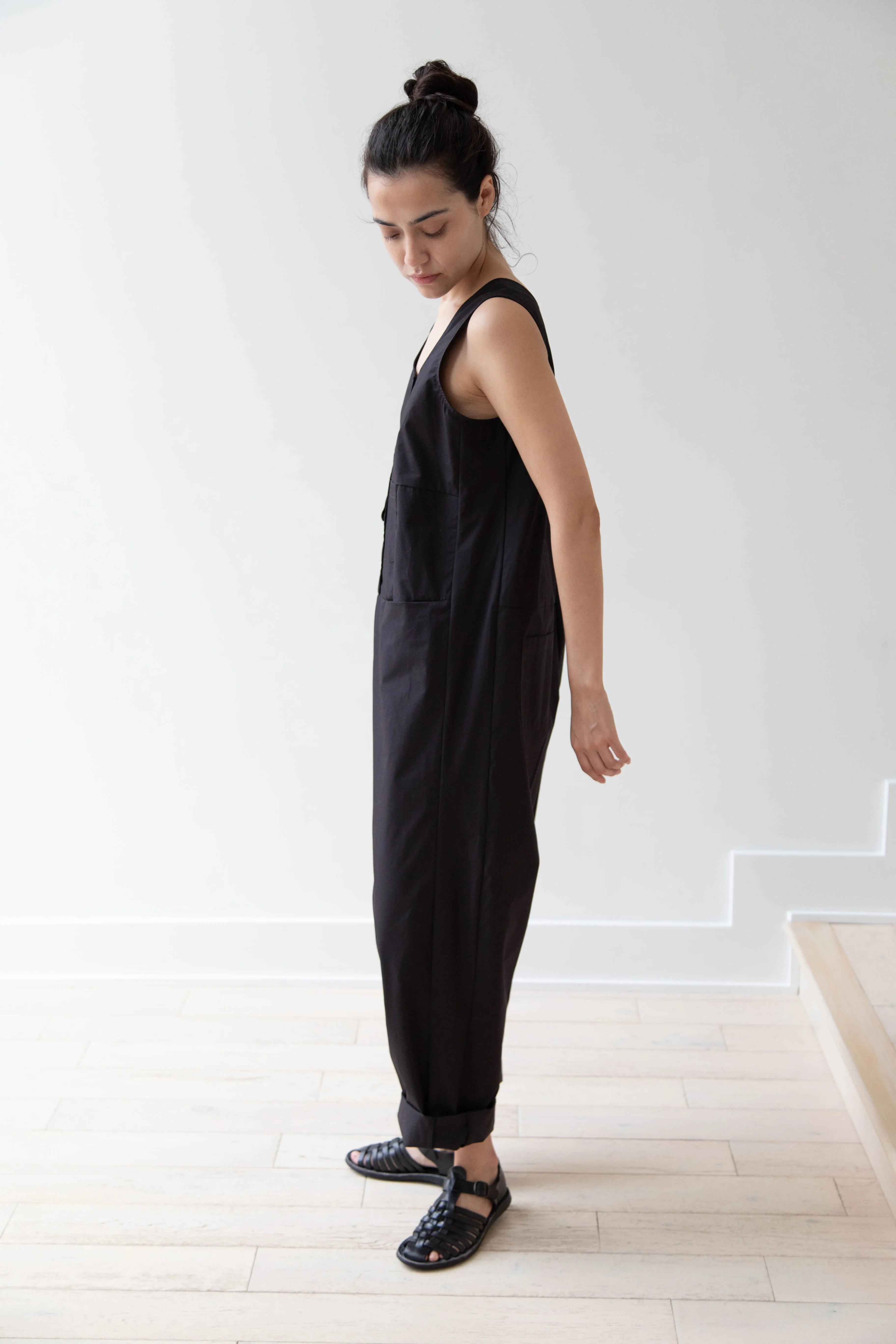 Caron Callahan | Adele Jumpsuit in Black Poplin