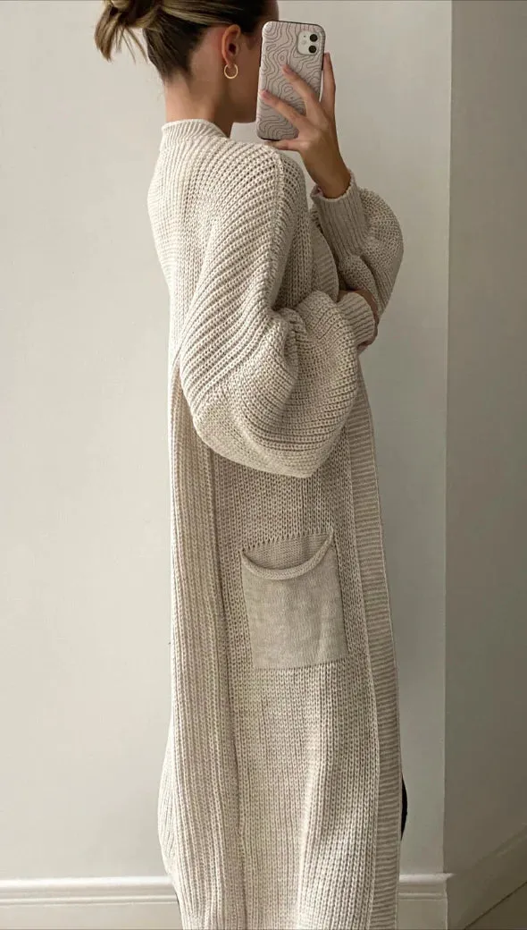 Charli Selma Bell Sleeve Cardigan in Sand