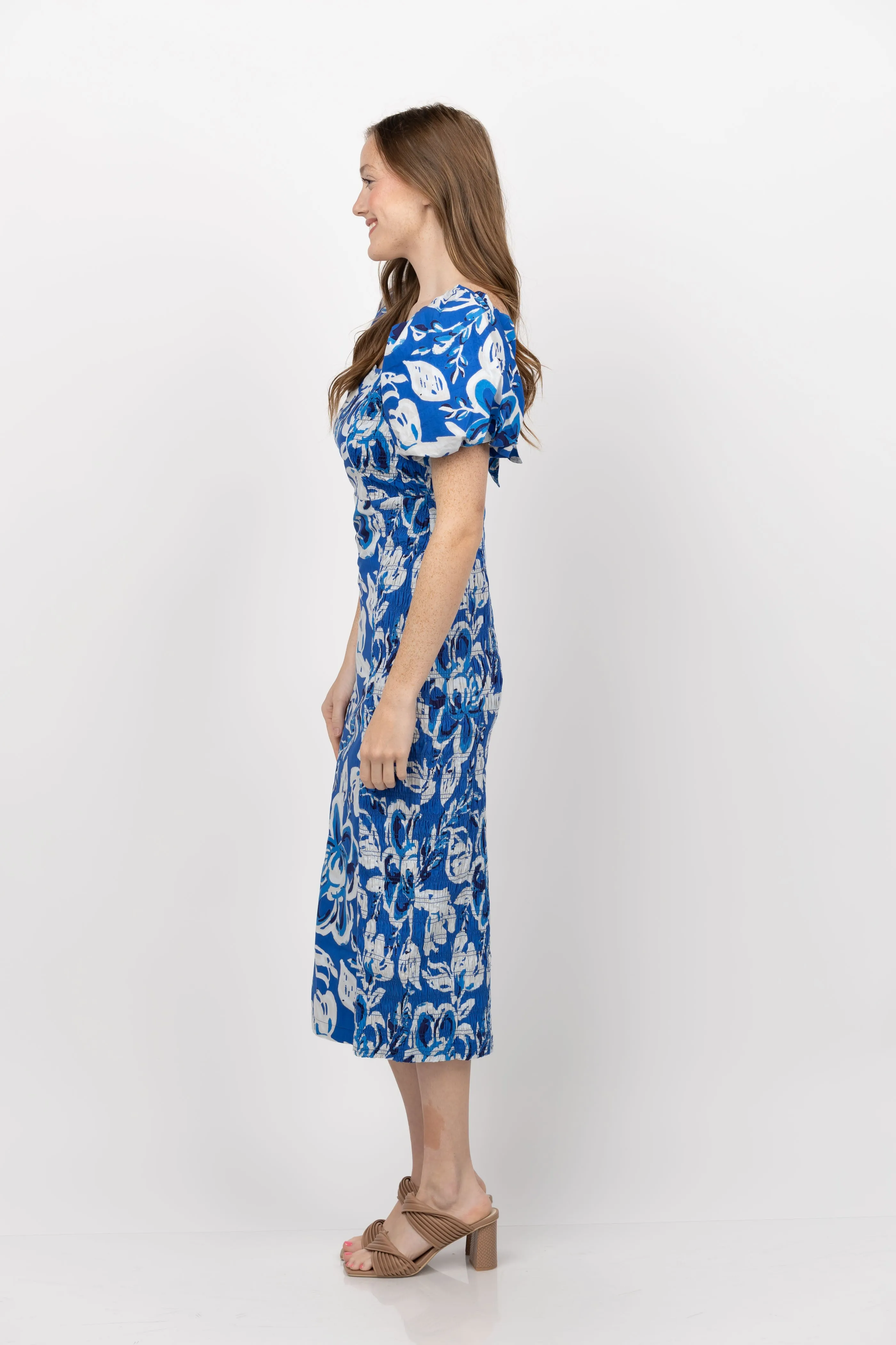Cleobella Zora Midi Dress in Azure Print