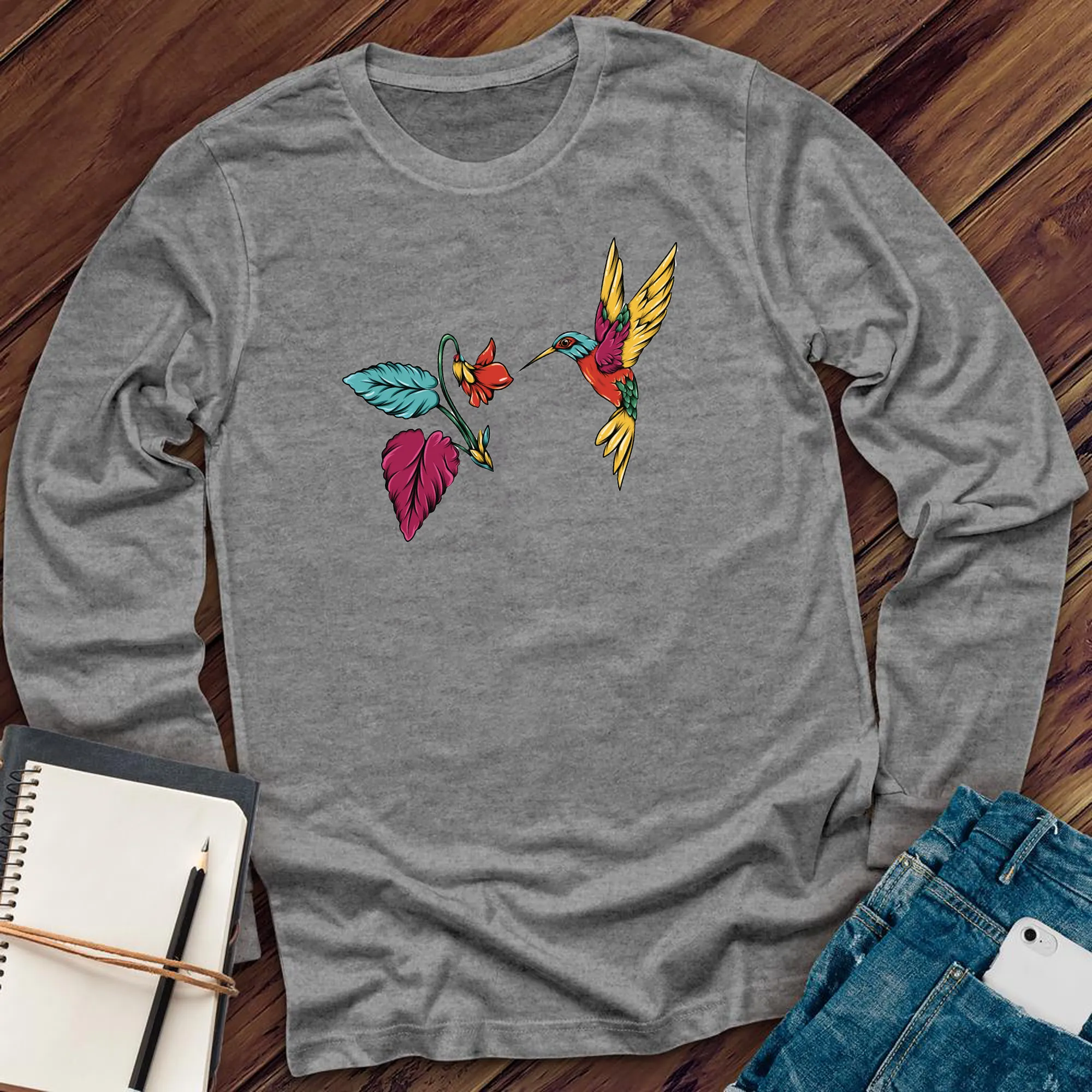 Colorful Hummingbird Long Sleeve