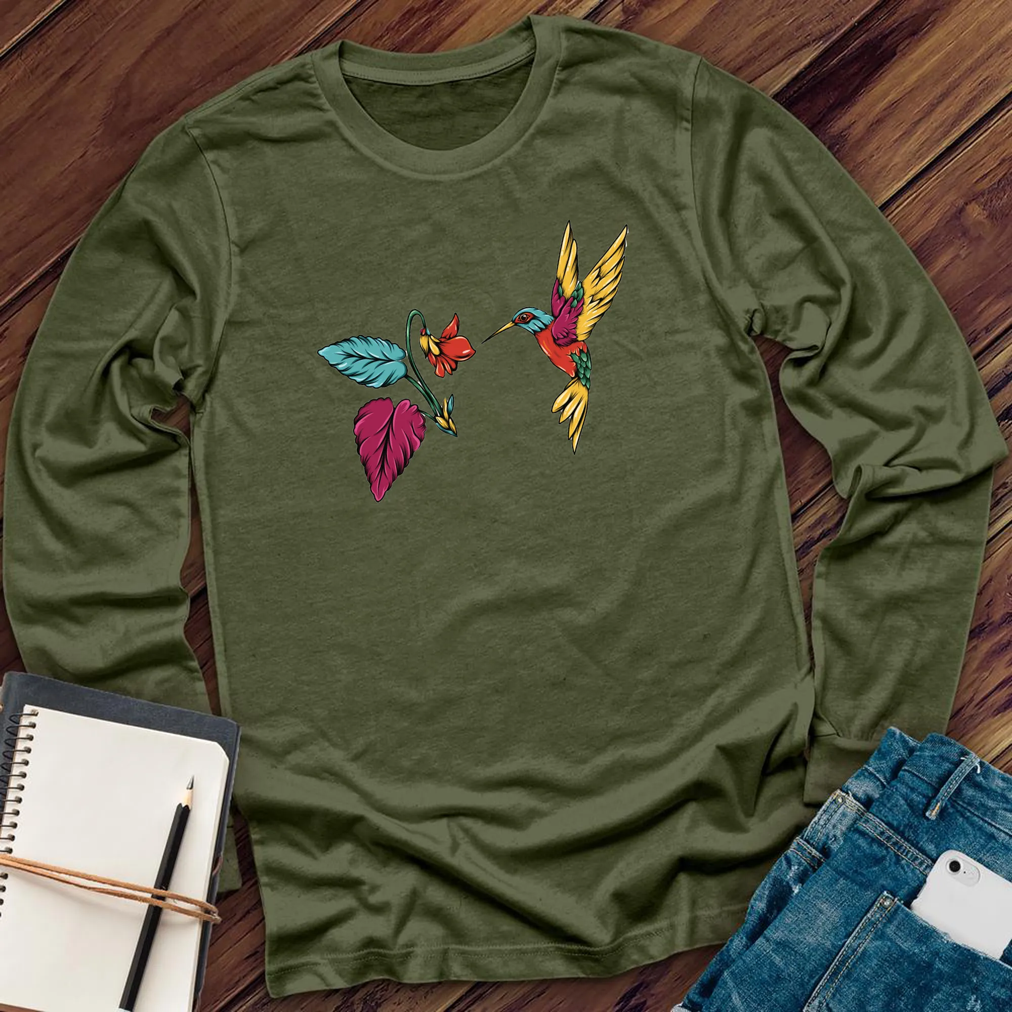 Colorful Hummingbird Long Sleeve