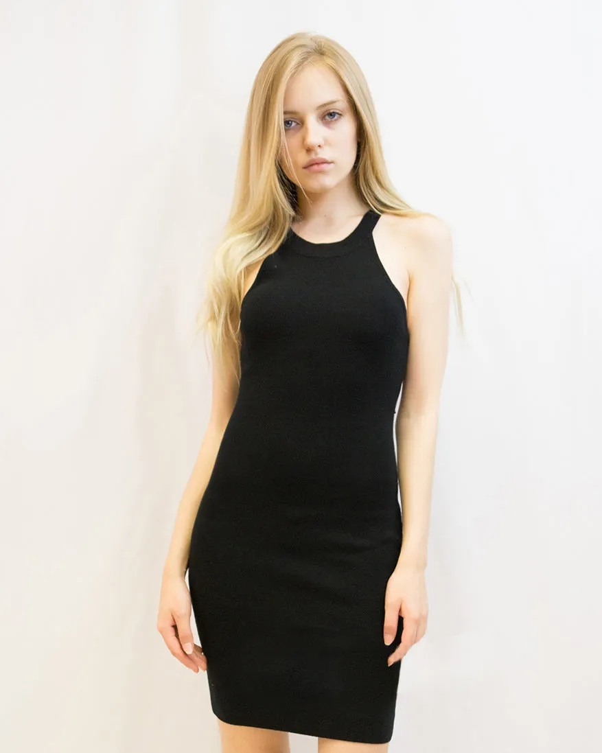Cotton blend PETITE Bodycon Dress (Black)