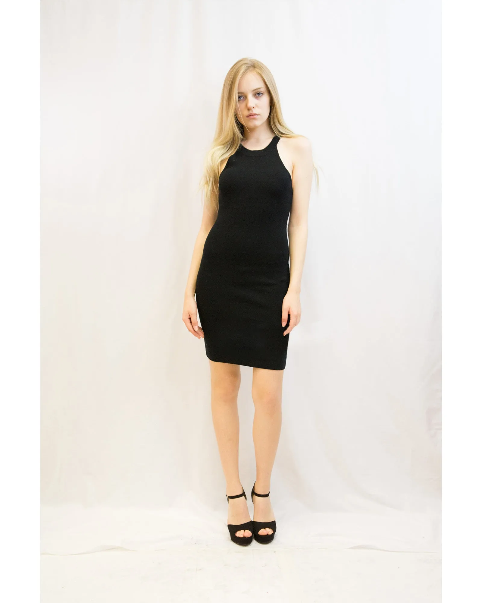 Cotton blend PETITE Bodycon Dress (Black)