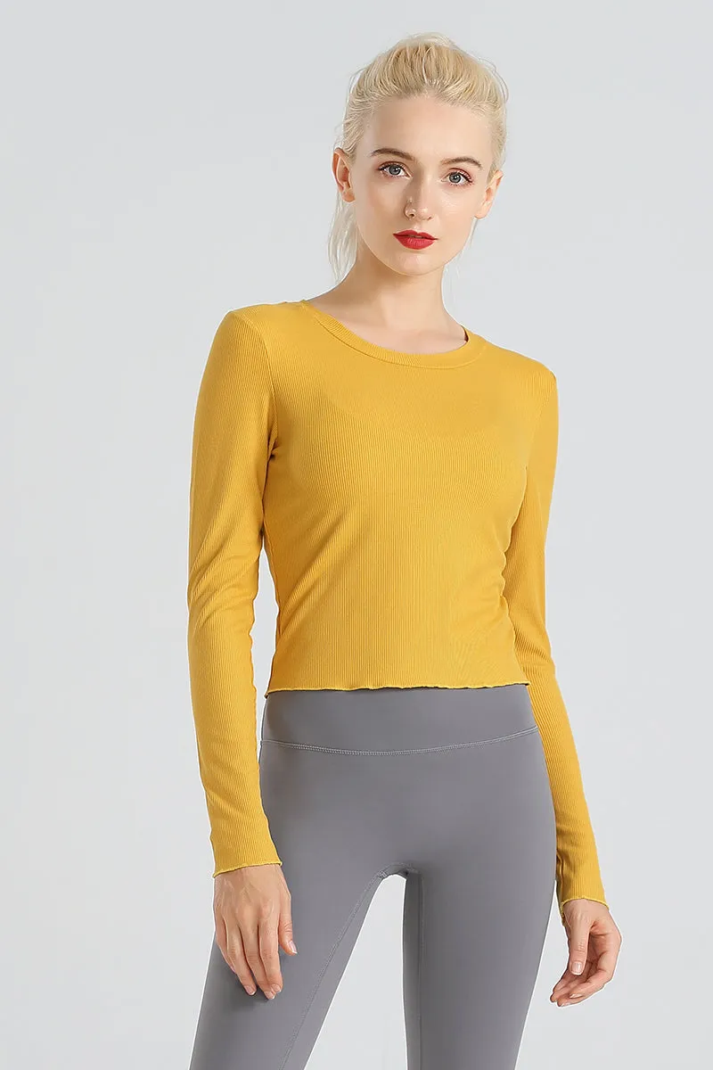 Crew Neck Long Sleeve Tops