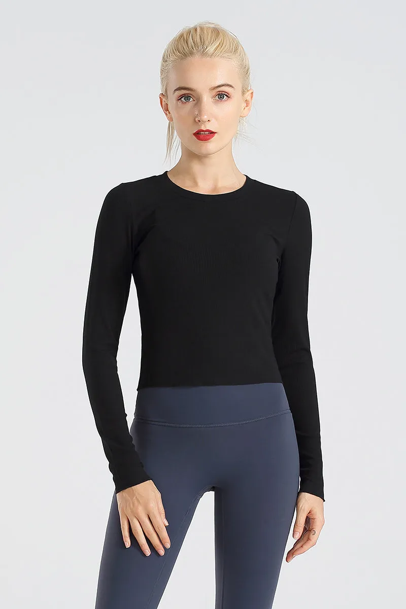 Crew Neck Long Sleeve Tops