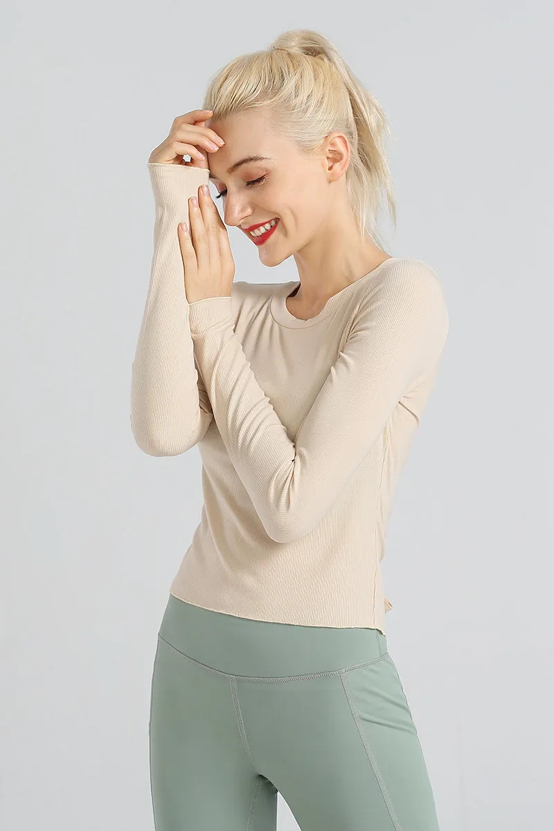 Crew Neck Long Sleeve Tops