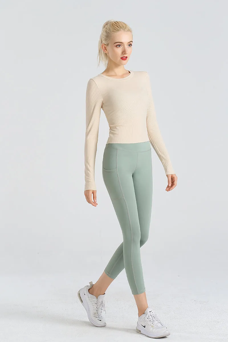 Crew Neck Long Sleeve Tops