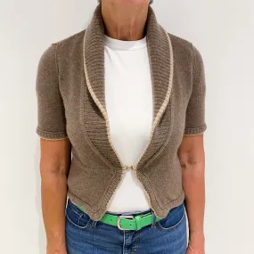 Donkey Brown Cashmere Short Sleeved Cardigan Medium