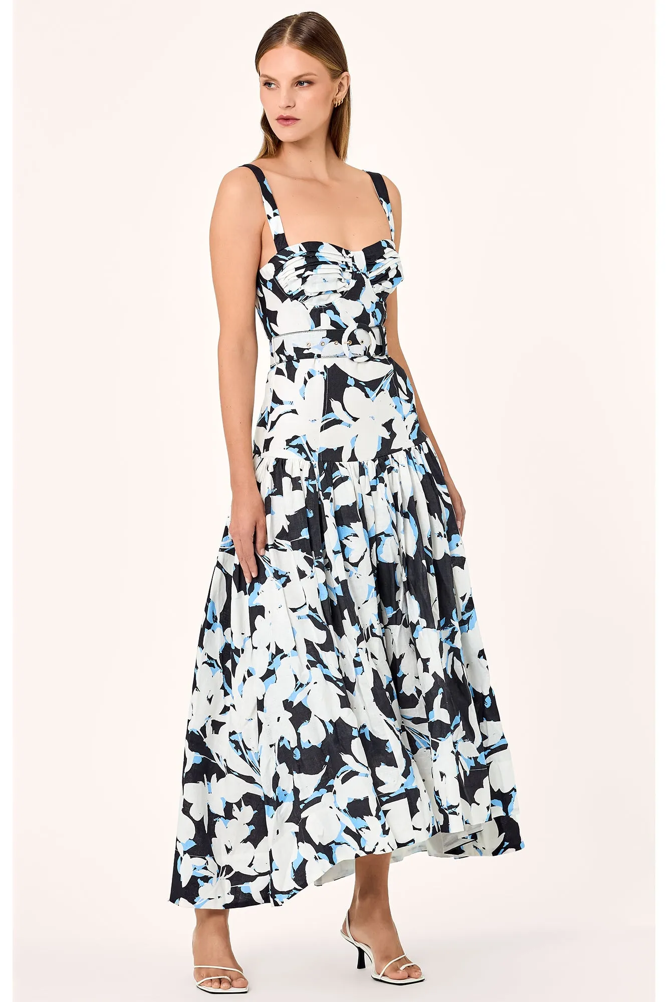 Drenica Midi Dress - Black Blur