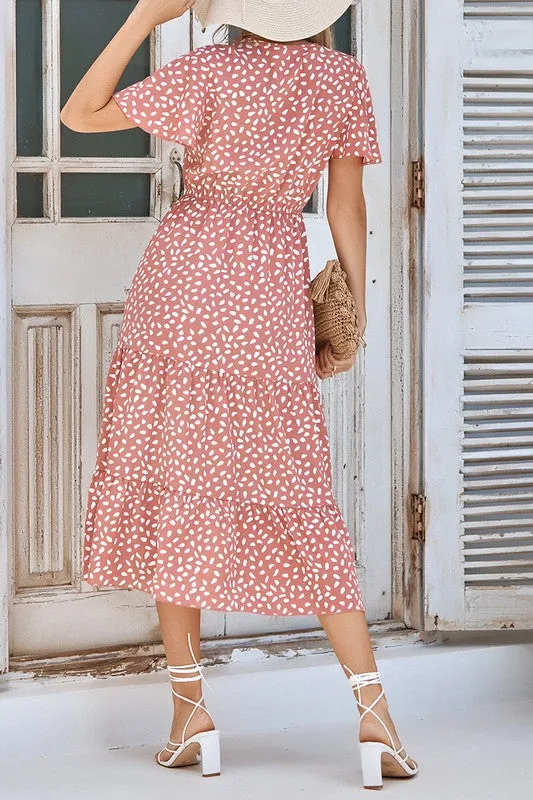 Fluttering Dots Tiered Dress