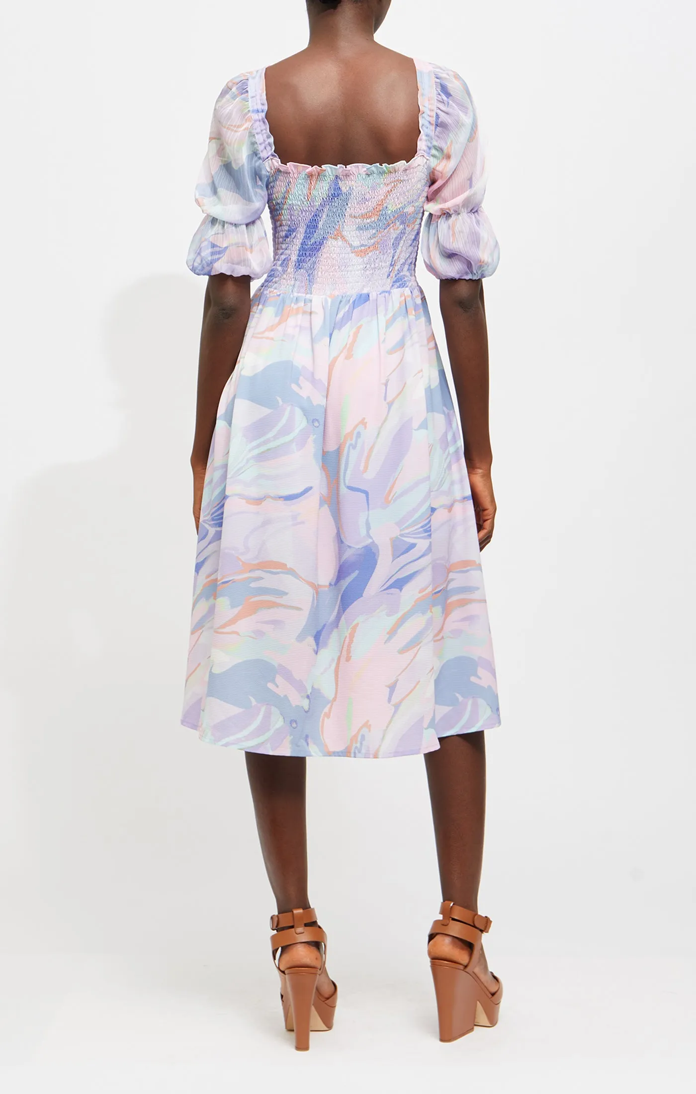 French Connection DALLA VERONA SMOCKED MIDI DRESS 71UCR