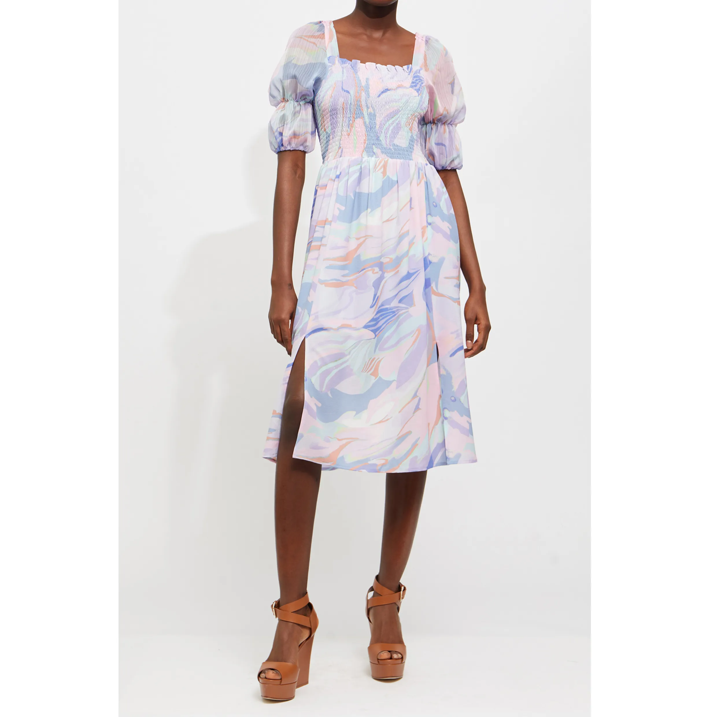 French Connection DALLA VERONA SMOCKED MIDI DRESS 71UCR