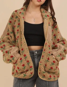 Giselle Flower Sherpa Jacket