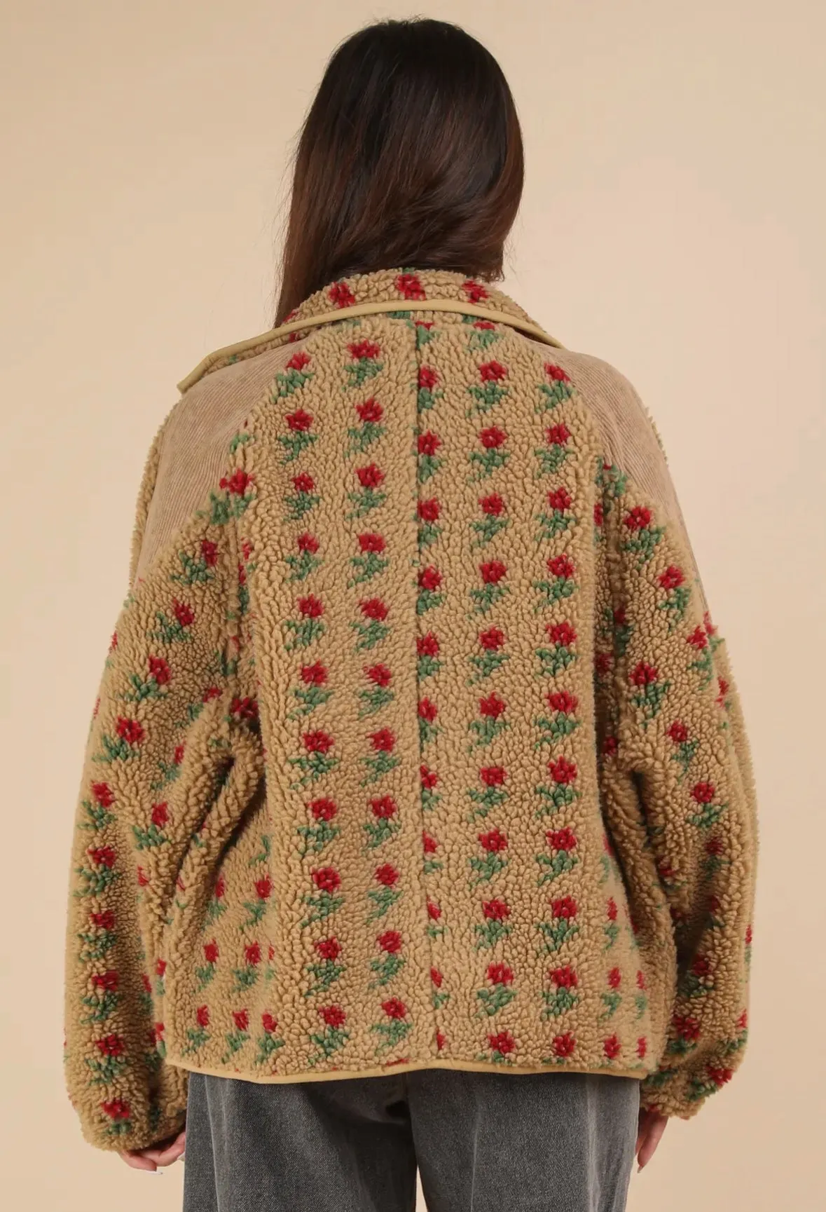 Giselle Flower Sherpa Jacket
