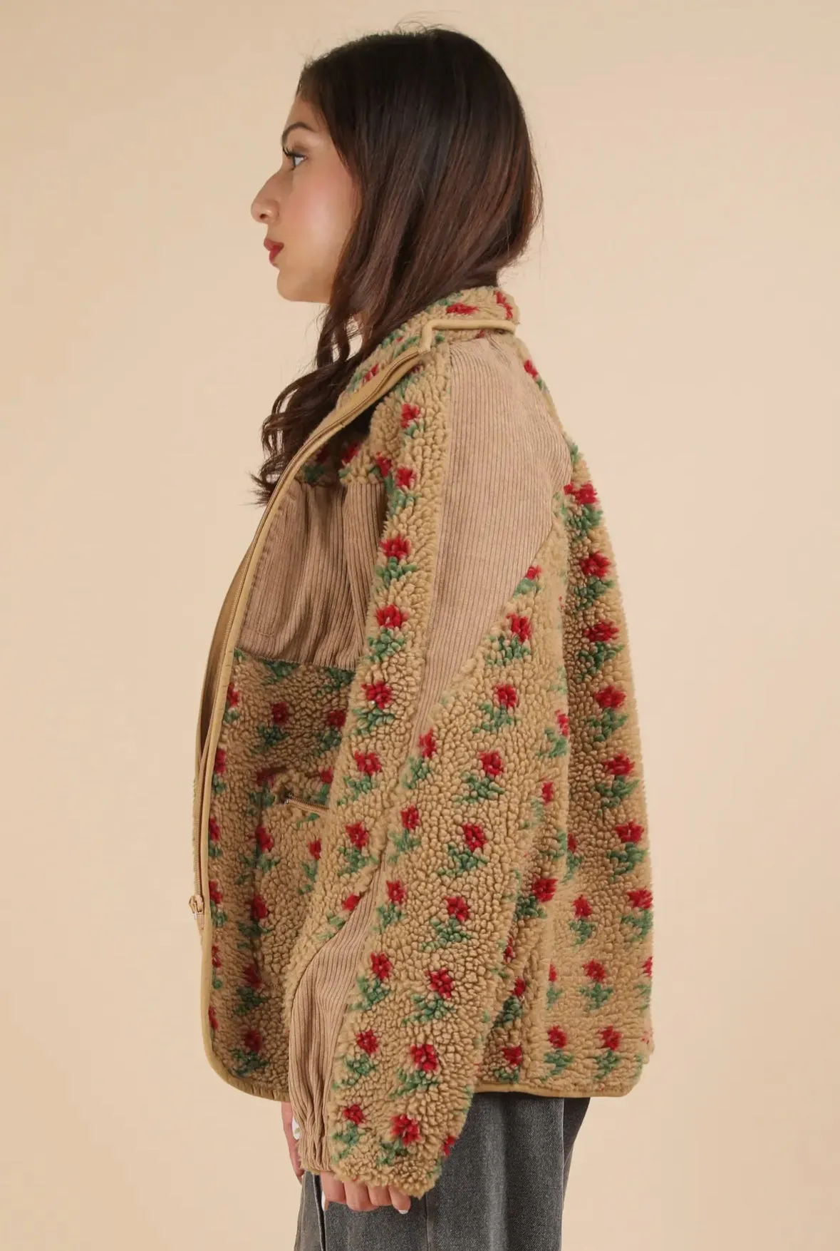 Giselle Flower Sherpa Jacket