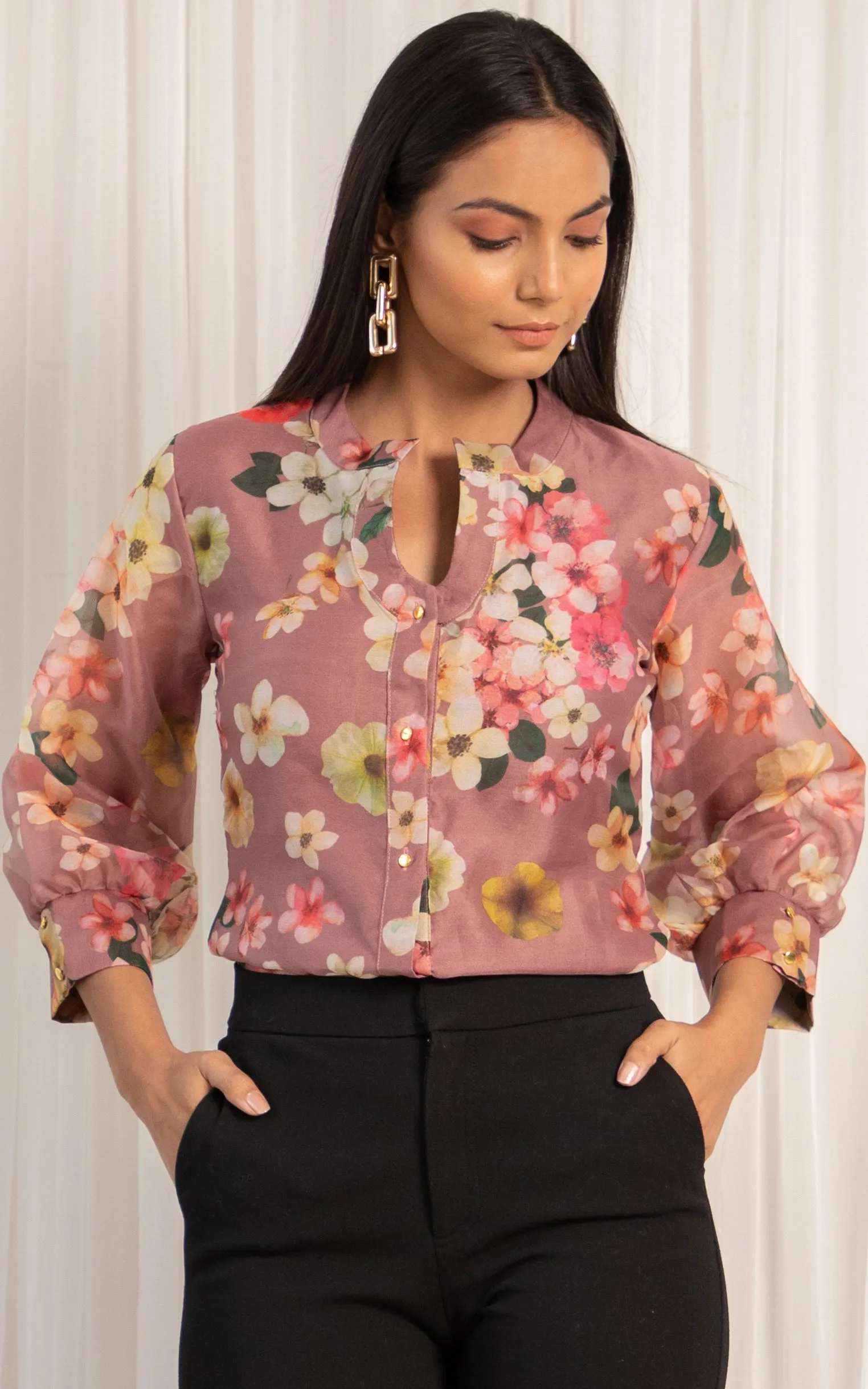 Grapewine Organza Shirt Top