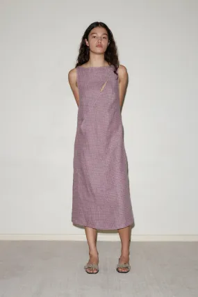 High Tie Dress - Musk Check