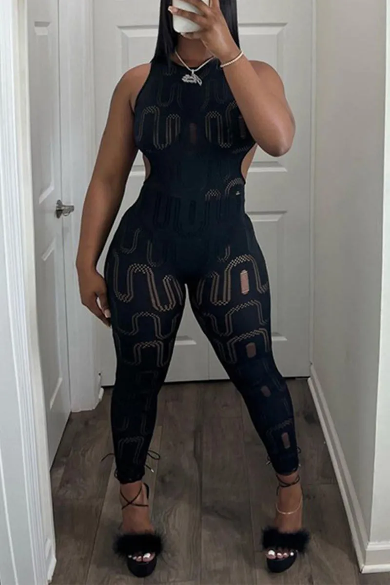 JE125 Cutout Sleeveless Jumpsuits