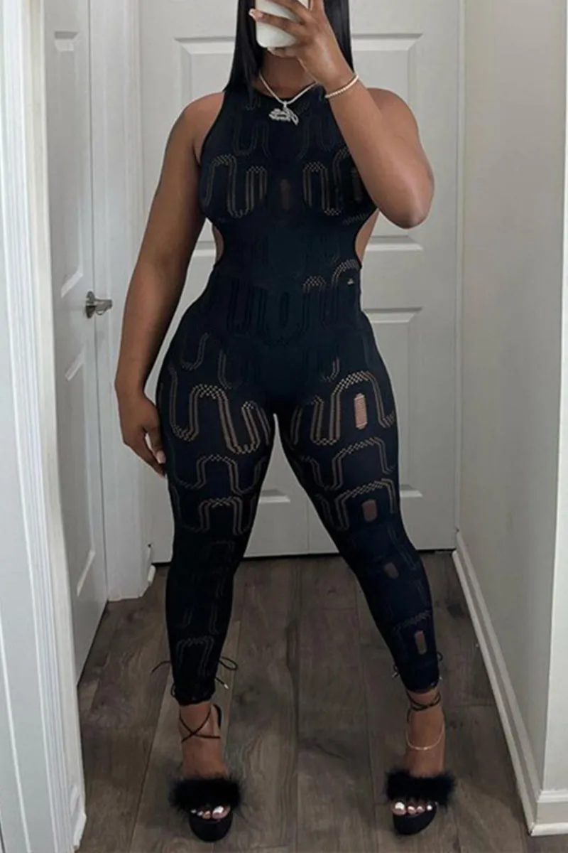 JE125 Cutout Sleeveless Jumpsuits