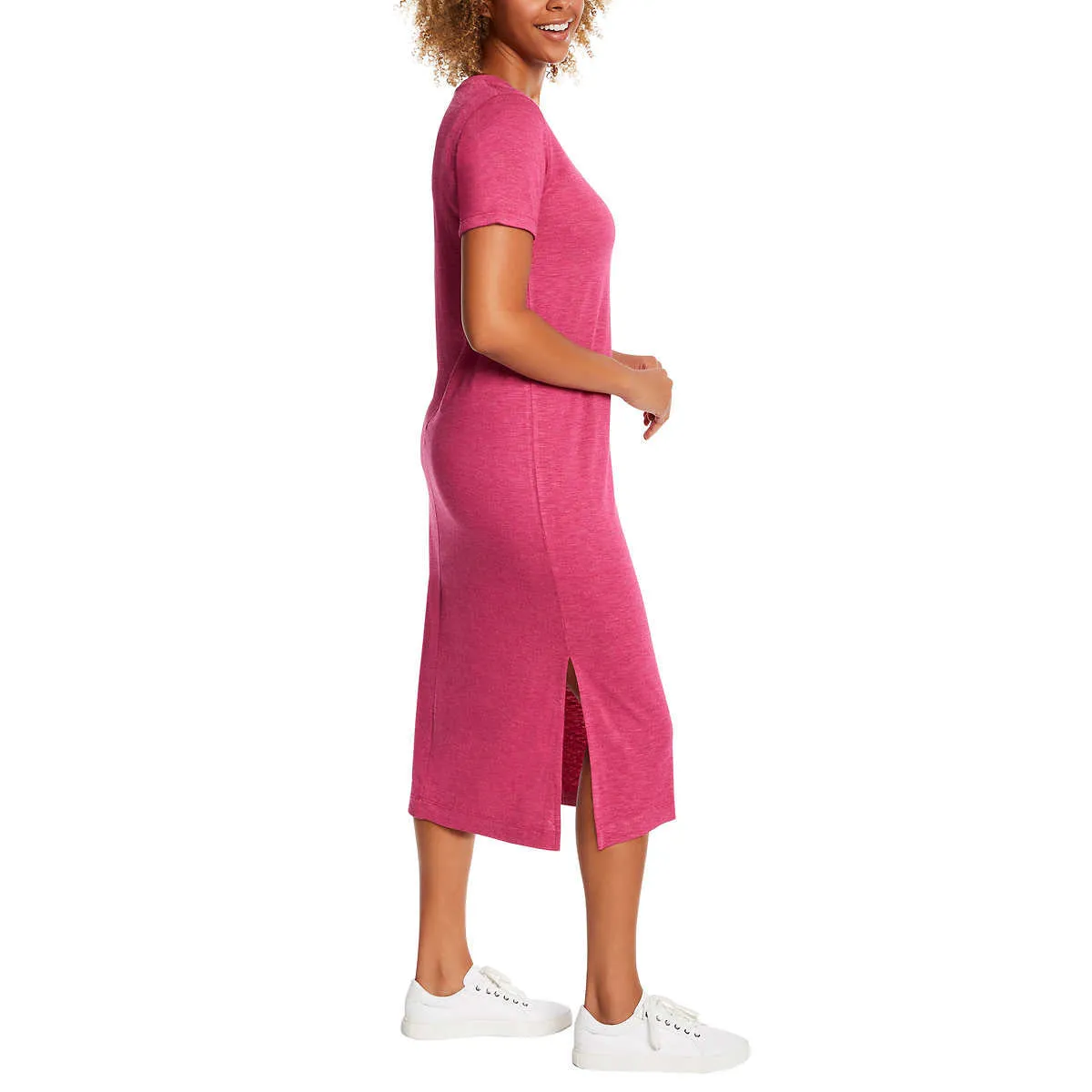 Jessica Simpson Women's Soft Jersey Side Slits T-Shirt Midi Dress