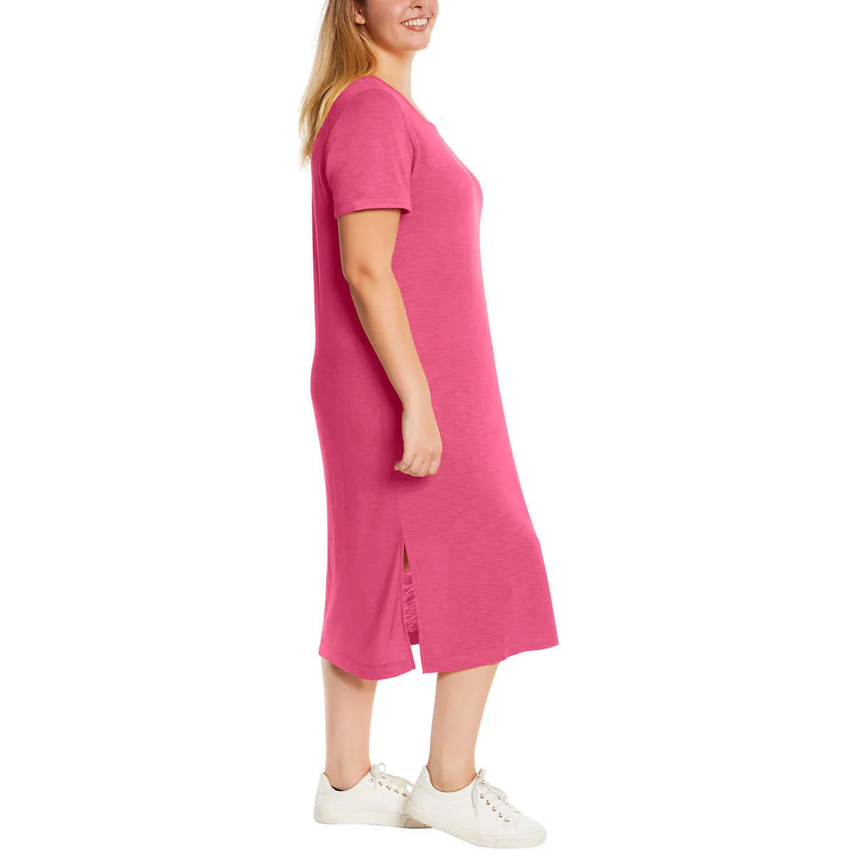 Jessica Simpson Women's Soft Jersey Side Slits T-Shirt Midi Dress